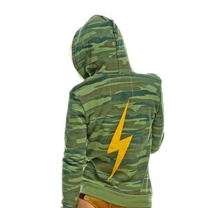 Aviator Nation Bolt Zip Hoodie in Camo size XS unisex